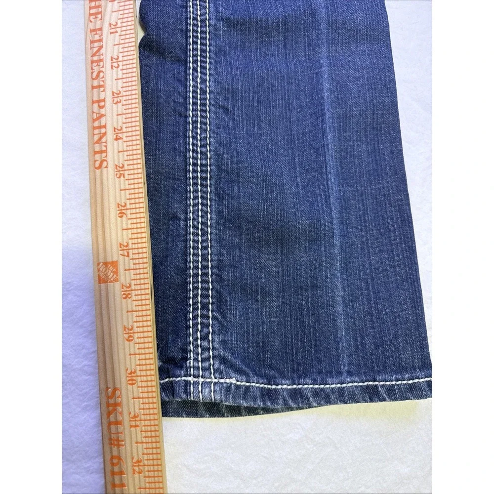 BKE Aiden Jeans Mens 29R  Straight Distressed Stretch  Denim Buckle WHISKERING